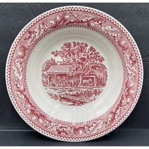 Vintage 1965 Memory Lane Royal Ironstone 8.25" Soup Bowl Red